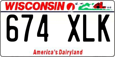 WI license plate 674XLK
