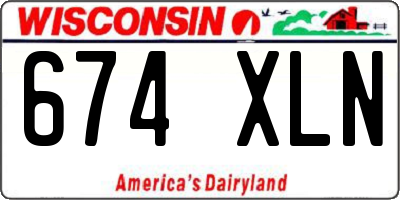 WI license plate 674XLN