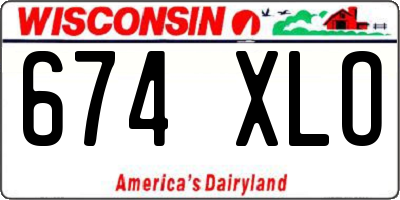 WI license plate 674XLO