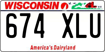 WI license plate 674XLU