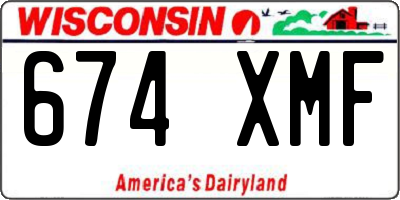 WI license plate 674XMF