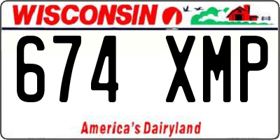 WI license plate 674XMP