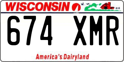 WI license plate 674XMR