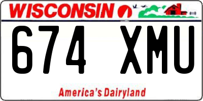 WI license plate 674XMU