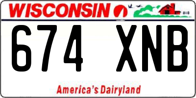 WI license plate 674XNB