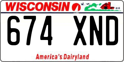 WI license plate 674XND