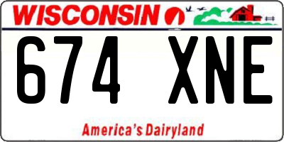 WI license plate 674XNE