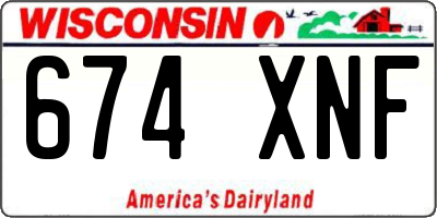WI license plate 674XNF