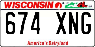 WI license plate 674XNG