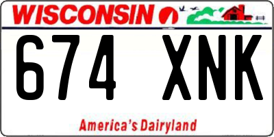 WI license plate 674XNK