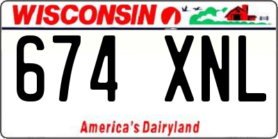 WI license plate 674XNL