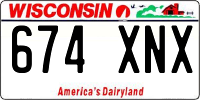 WI license plate 674XNX