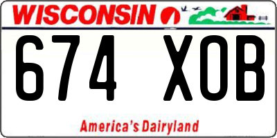WI license plate 674XOB