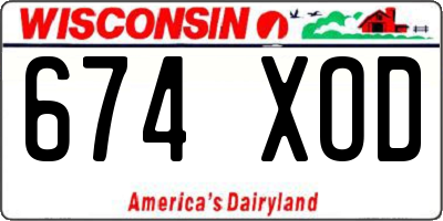 WI license plate 674XOD