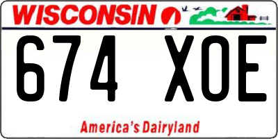 WI license plate 674XOE
