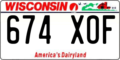 WI license plate 674XOF