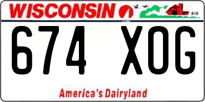 WI license plate 674XOG