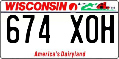 WI license plate 674XOH