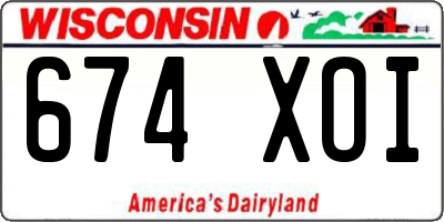 WI license plate 674XOI