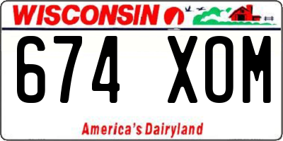 WI license plate 674XOM