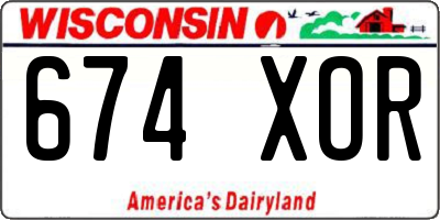 WI license plate 674XOR