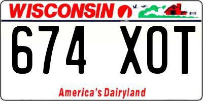 WI license plate 674XOT