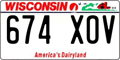 WI license plate 674XOV