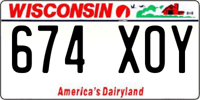 WI license plate 674XOY