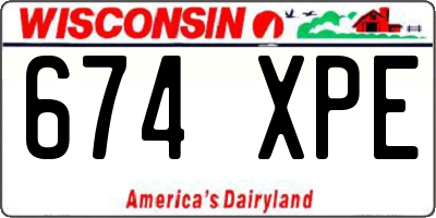 WI license plate 674XPE