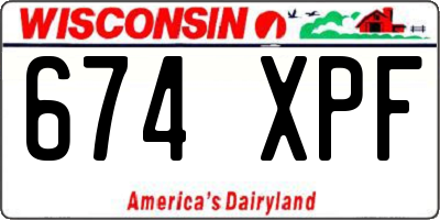 WI license plate 674XPF