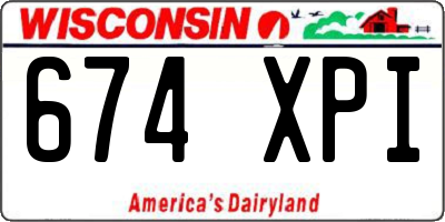 WI license plate 674XPI
