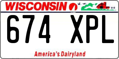WI license plate 674XPL