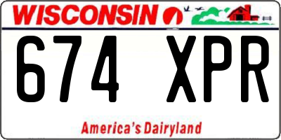 WI license plate 674XPR