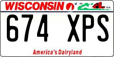 WI license plate 674XPS
