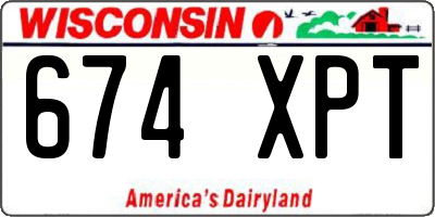WI license plate 674XPT