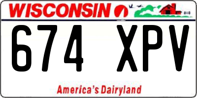 WI license plate 674XPV