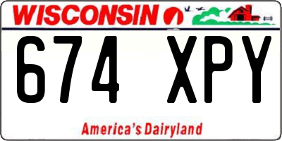 WI license plate 674XPY