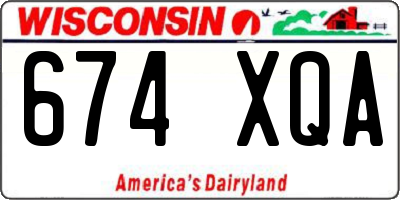 WI license plate 674XQA