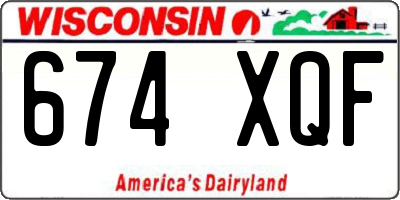 WI license plate 674XQF
