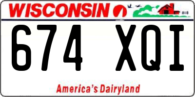 WI license plate 674XQI