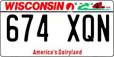 WI license plate 674XQN