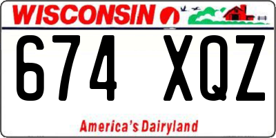 WI license plate 674XQZ