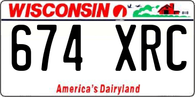 WI license plate 674XRC