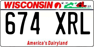 WI license plate 674XRL