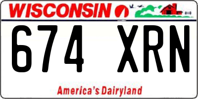 WI license plate 674XRN