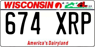 WI license plate 674XRP