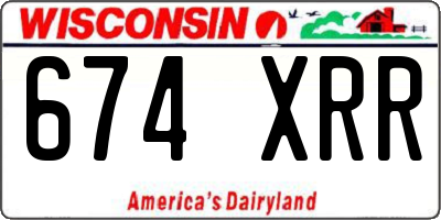 WI license plate 674XRR
