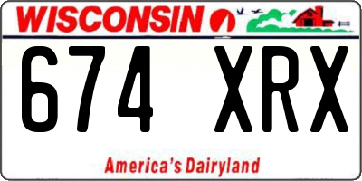 WI license plate 674XRX