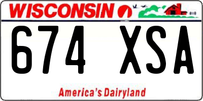 WI license plate 674XSA