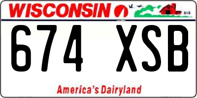 WI license plate 674XSB
